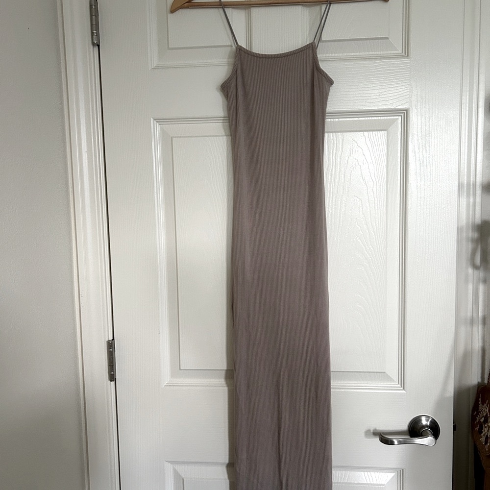 Beige Slip Maxi Dress